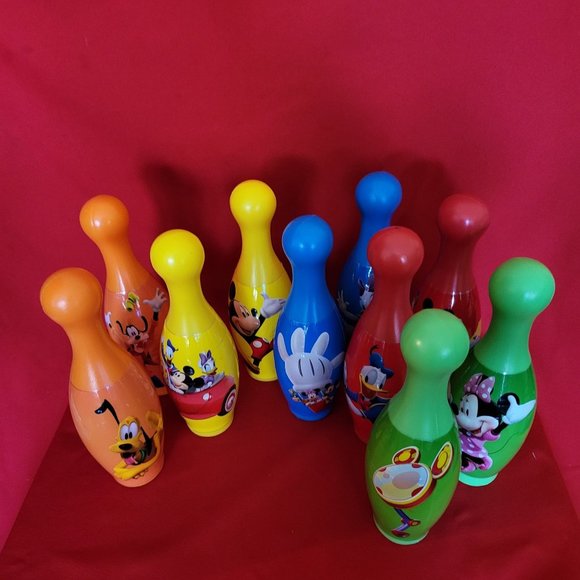 Vintage Disney Mickey Mouse and Friends Bowling Pins Set of 10 - Picture 3 of 14